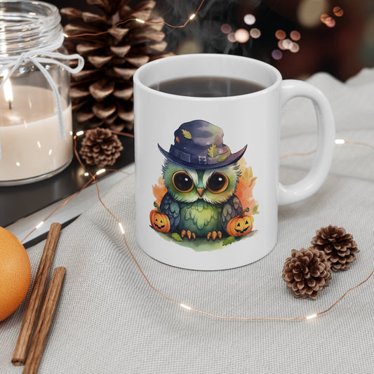Adorable Halloween Coffee Mug with cute Owl, Owl Coffee Mug for any Occasion, Cute Owl Cup for Halloween,  Mens, Womens, Kids Coffee Mug