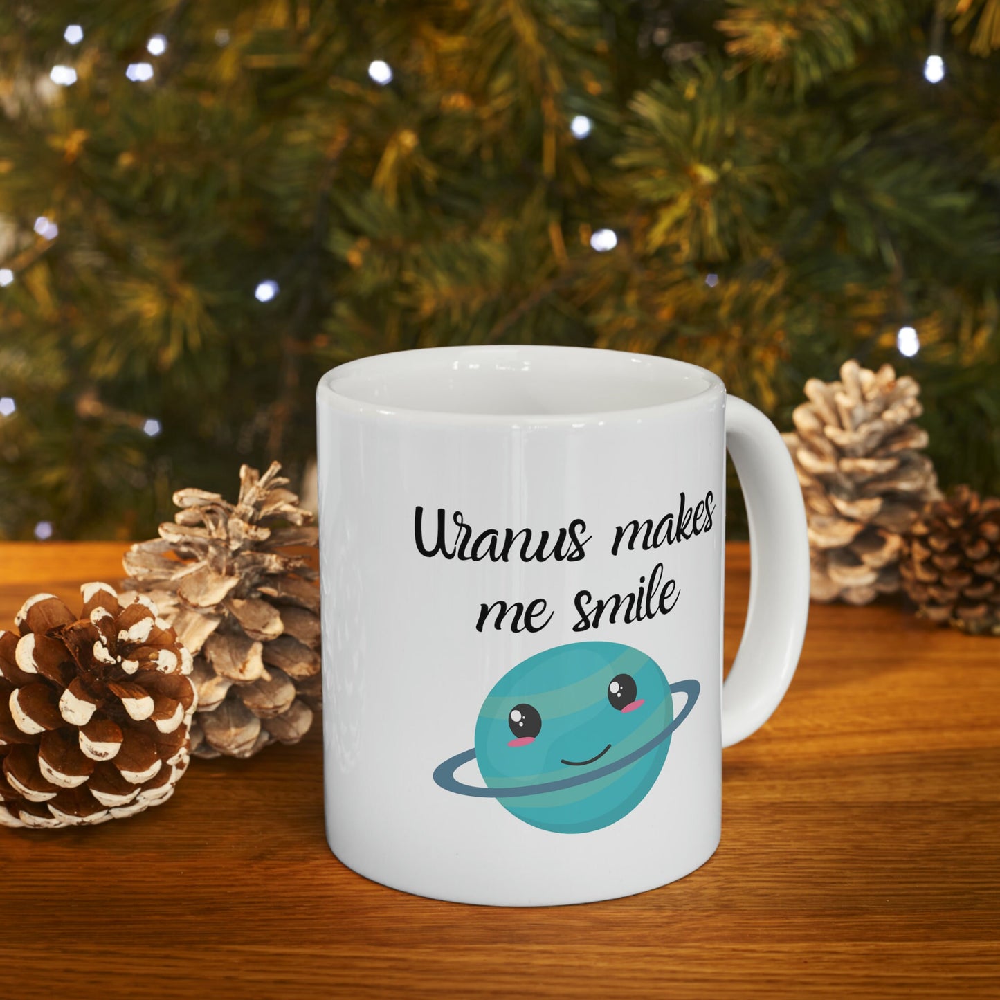 Uranus makes me Smile Coffee Mug, Uranus Mug, Cute Uranus Planet Mug, Funny Mug from Uranus, Drink from Uranus, Uranus Ceramic Mug,