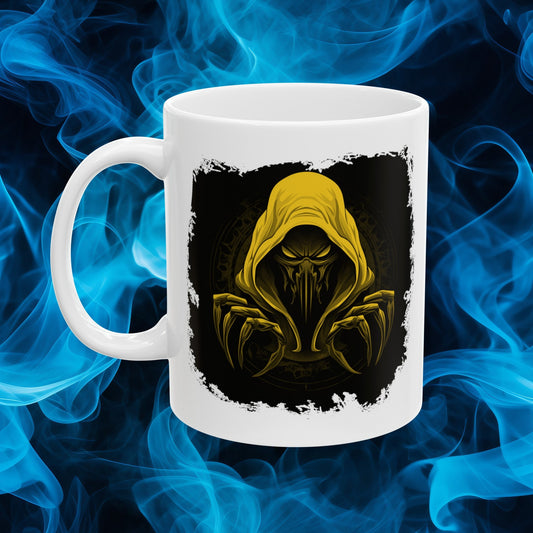 Hooded Scorpion Monster, Scary Creature with Hoodie, Coffee Mug with hooded character, Evil Demon, frightening beast. Horrifying nightmare