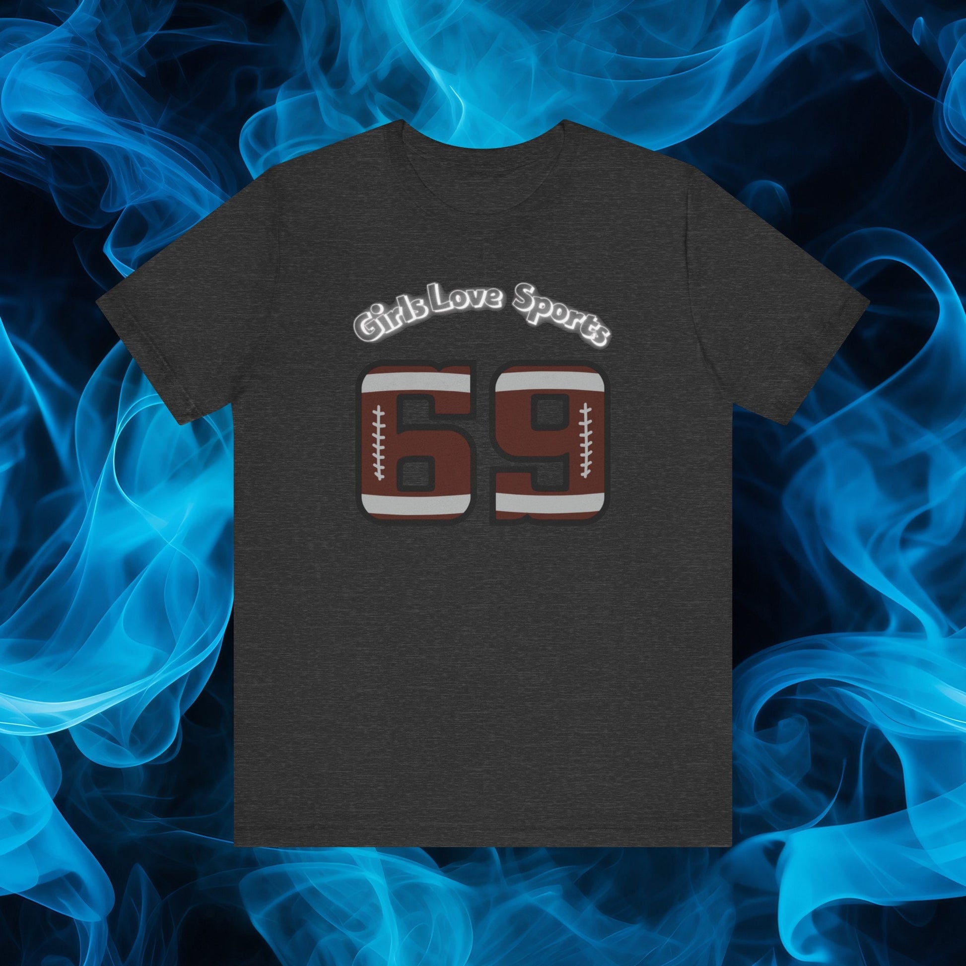 Awesome Graphic Tee Shirt for Women who love sports and have Bad Girl sense of Humor. The Shirt has the number 69 which has the patter of a Football and says Girls Love Sports above in a curved fashion.
www.scorpiontees.etsy.com