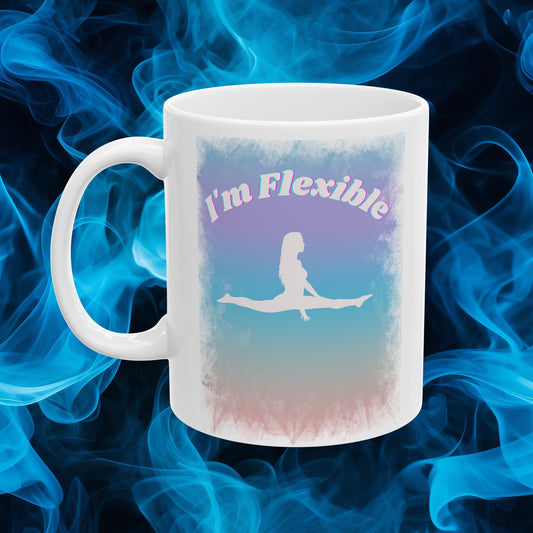 naughty I'm Flexible Coffee Mug for the ladies, flirty tea or coffee mug, got game cup, sexy Mug for women, funny love white Mug, Sex Mug