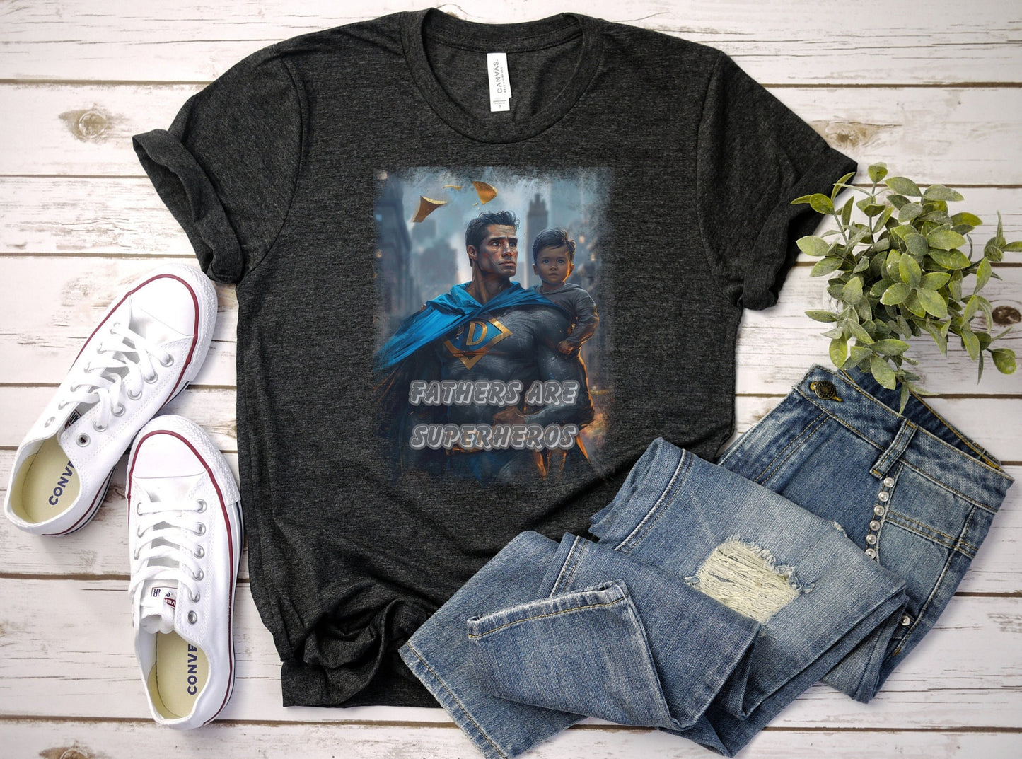 Fathers are Superheros Shirt for Dad, Gift Tee to show Dad how much he means to you, My Father is my role model shirt, Fathers Day Shirt