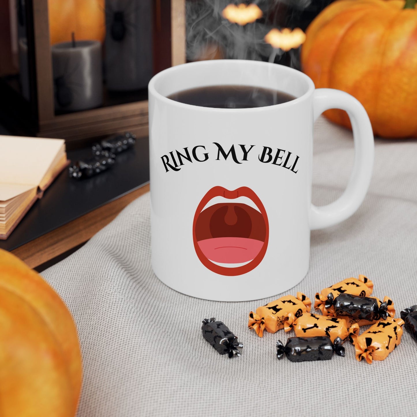 Funny Coffee Mug saying Ring My Bell, Oral Sex Mug, Blow Job Mug, Giving Head Cup, Hilarious Sexy Mug