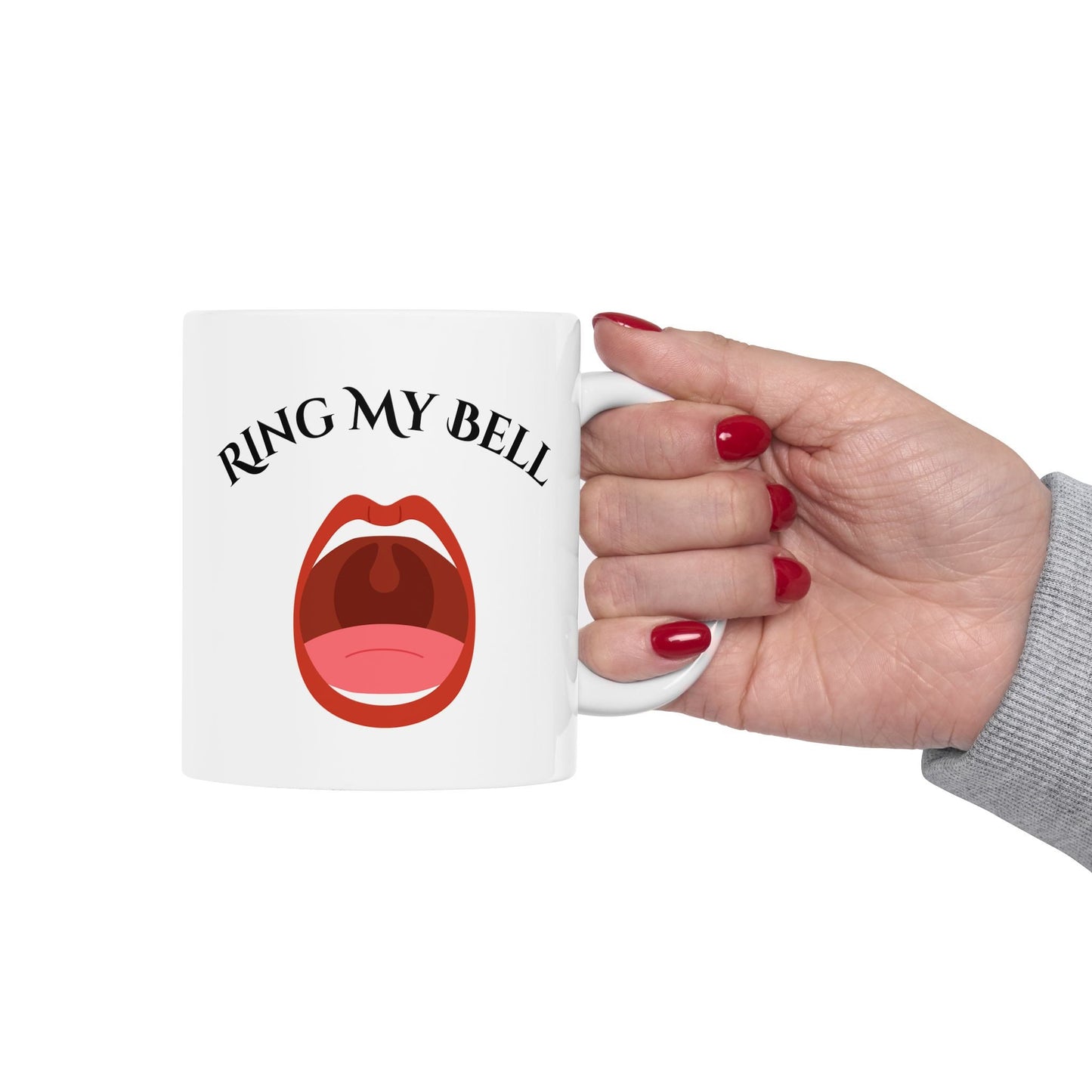 Funny Coffee Mug saying Ring My Bell, Oral Sex Mug, Blow Job Mug, Giving Head Cup, Hilarious Sexy Mug