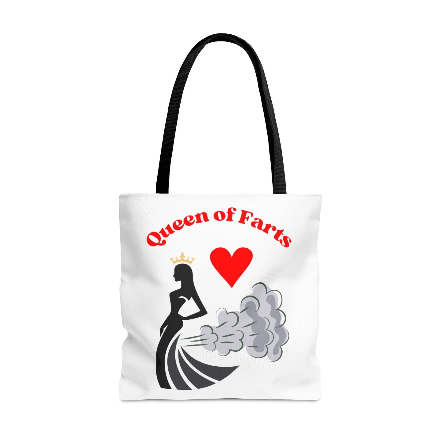 Queen of Farts Tote Bag Funny Reusable Shopping Bag Humorous Gift for Women Eco-Friendly and Durable Bag