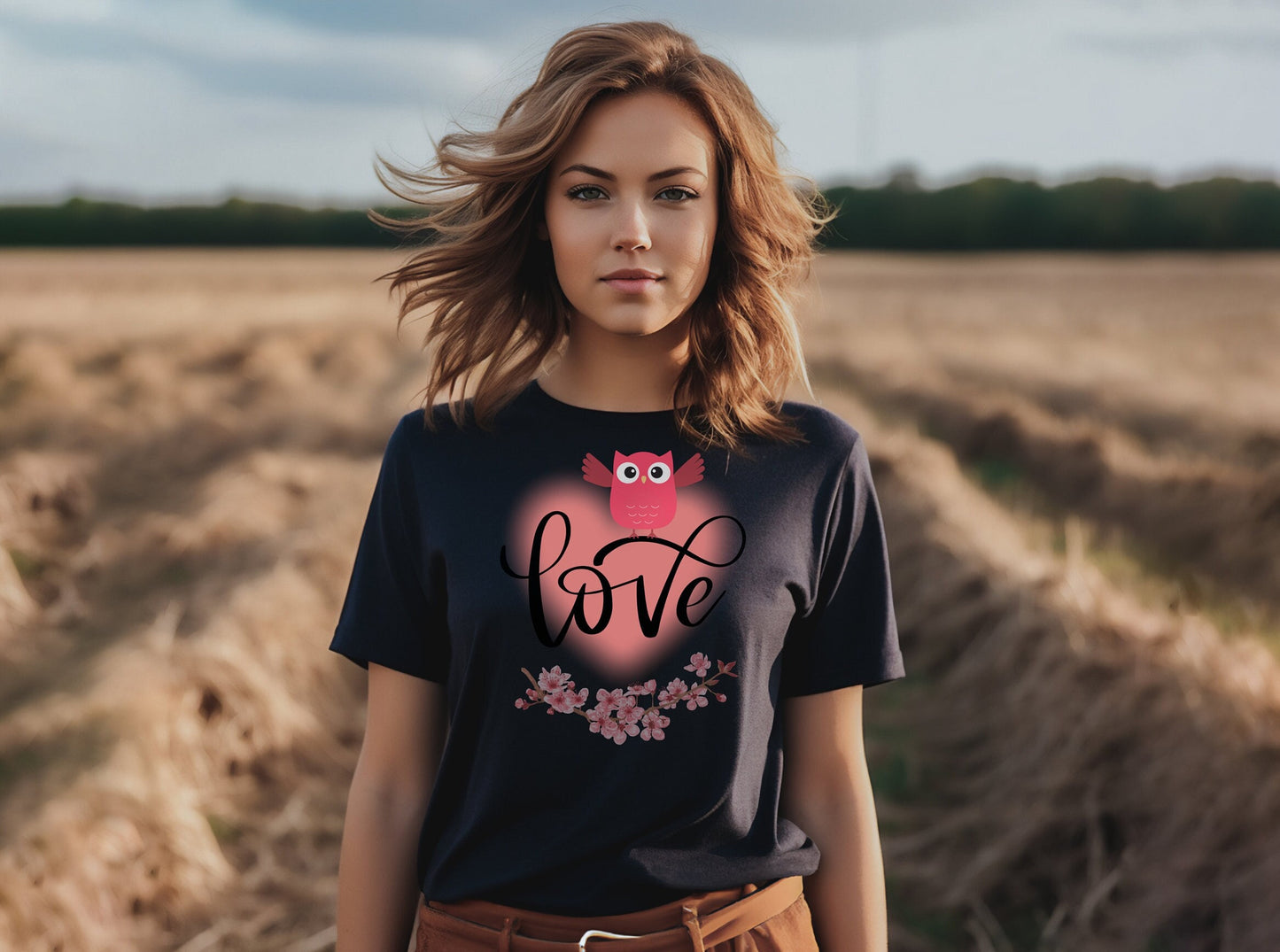 love owl heart Shirt, Love owl heart shirt, Love Owl mom Gift shirt, Mom love shirt, love heart shirt, owl love Tee shirt, grandma owl shirt