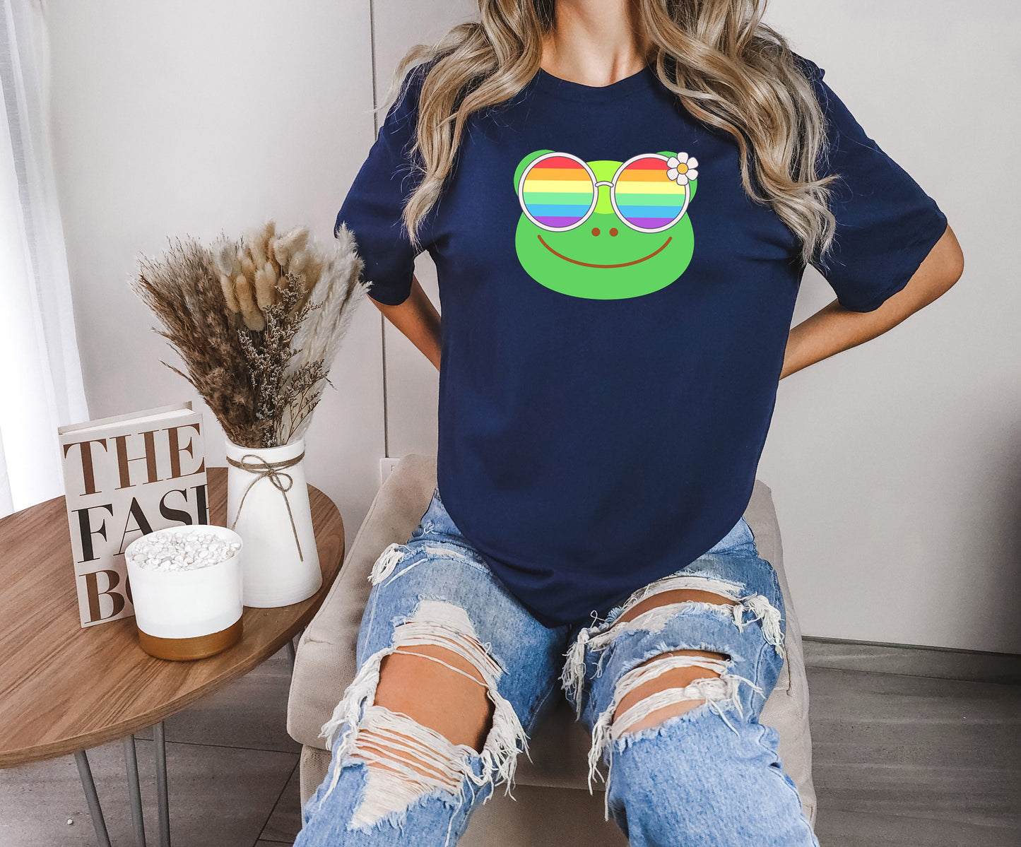 super cute frog with rainbow glasses shirt, Rainbow glasses on an adorable frog, precious frog showing off pride. Beautiful pride frog