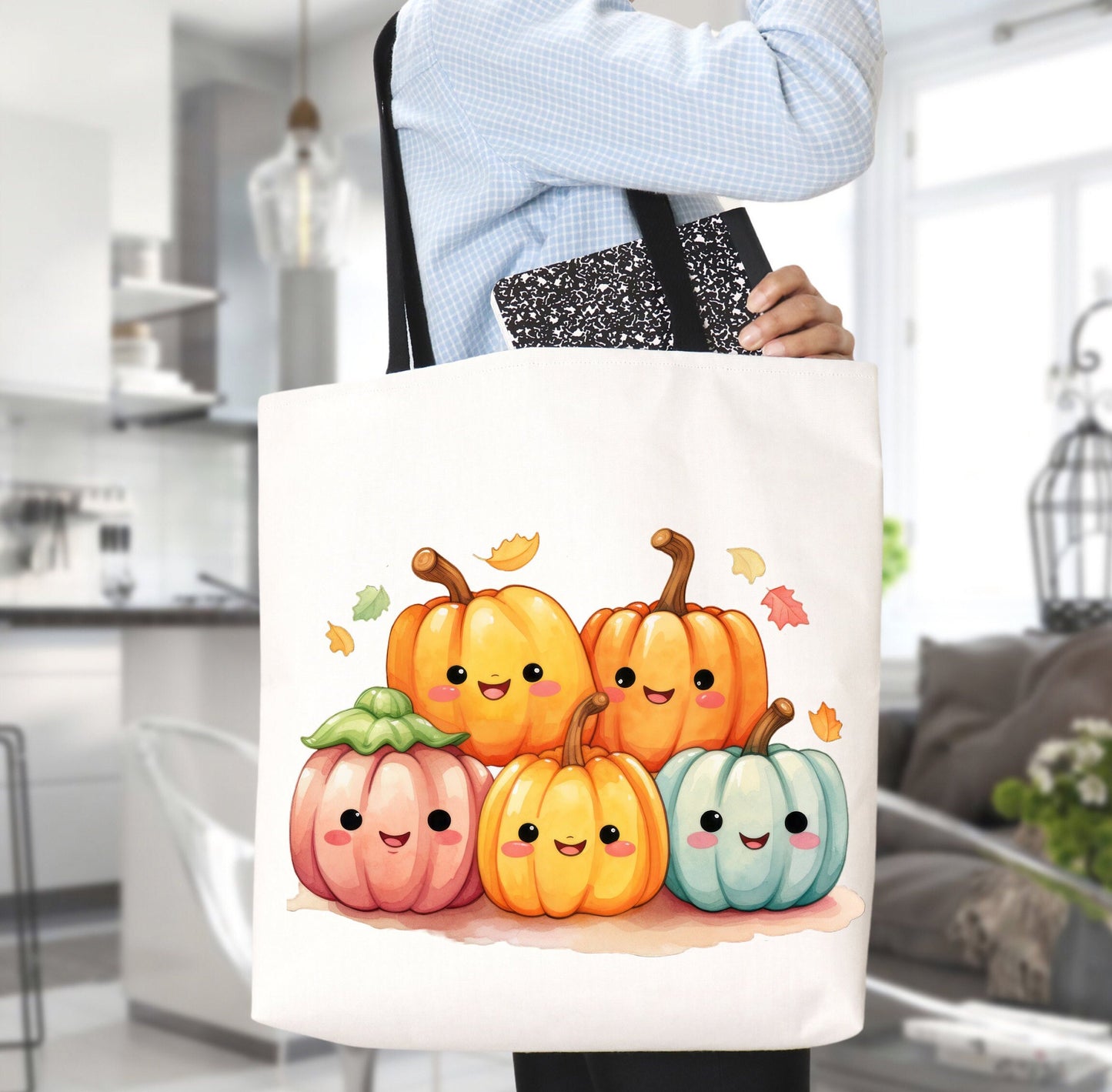 Adorable Tote bag with cute Pumpkins, Pumpkins Tote bag for any Occassion, Cute Pumpkin Tote bag for Halloween,  Mens, Womens, Kids Tote bag