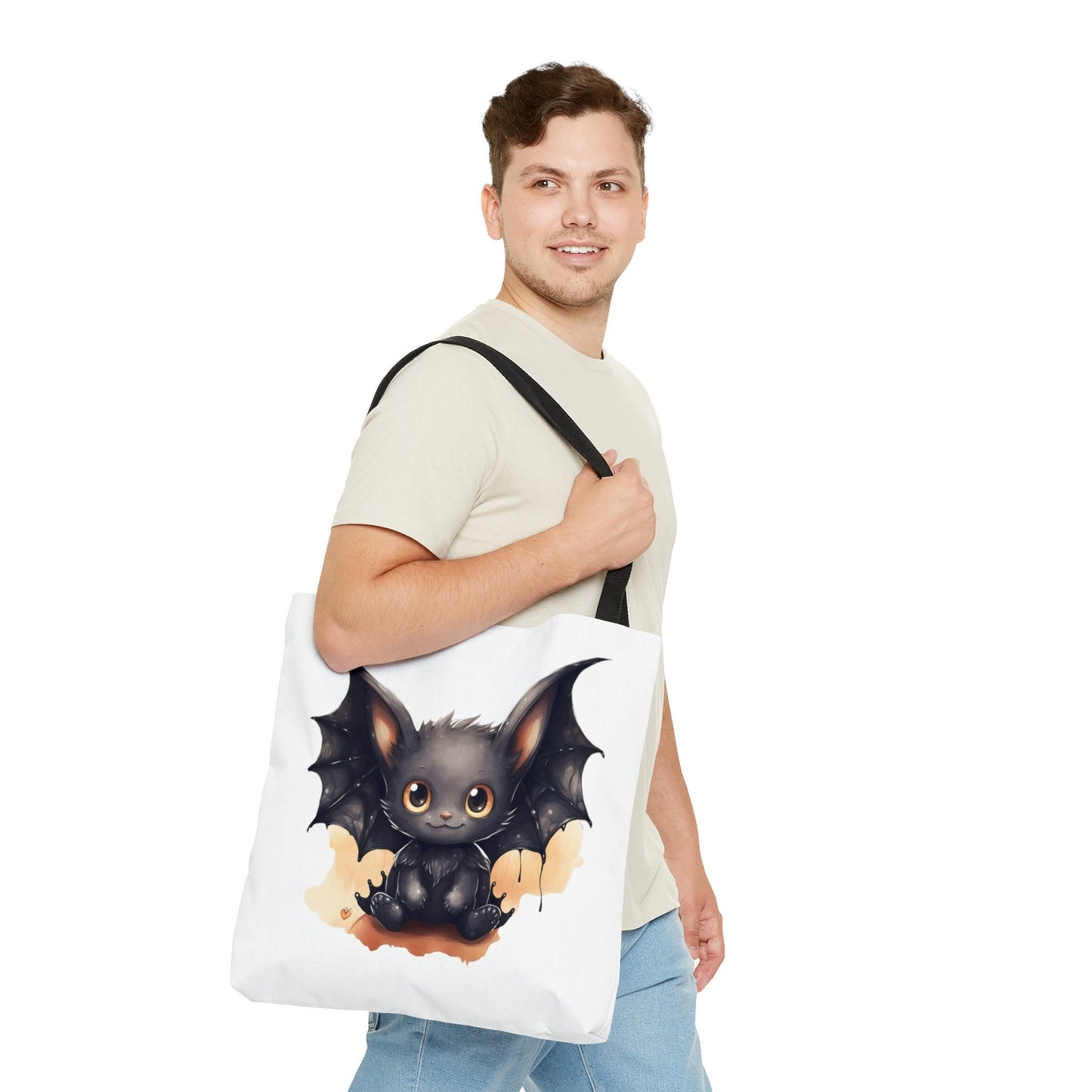 Adorable Tote bag with cute Bat, Bat Tote bag for any Occasion, Cute Bat Tote bag perfect for Halloween, Men's, Womens, Kids Tote bag