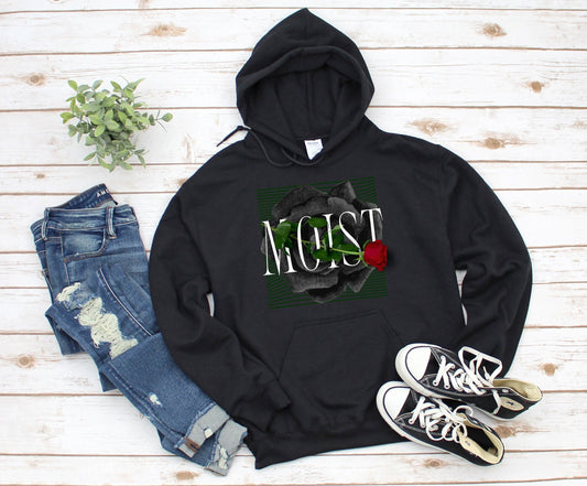 Moist rose funny graphic Hoodie, Moist flower Hoodie, people hate the word moist Hoodie, Cringe worthy moist Hoodie, hated word Moist Hoodie