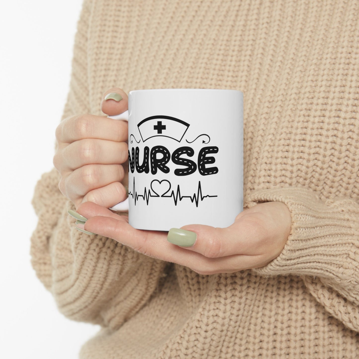 Nurse Hearth Rhythm Nursing Mug, I love nurses Mug, Awesome gift Mug for nurses, gift Mug for a special nurse, Thank you gift Mug for nurses