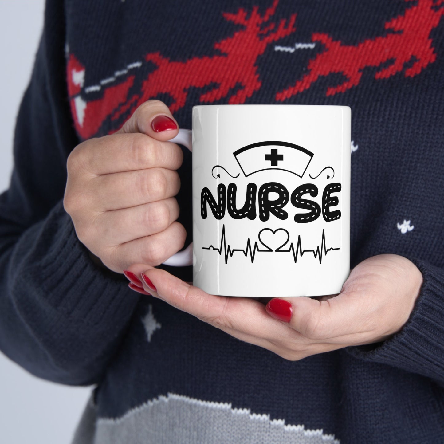 Nurse Hearth Rhythm Nursing Mug, I love nurses Mug, Awesome gift Mug for nurses, gift Mug for a special nurse, Thank you gift Mug for nurses