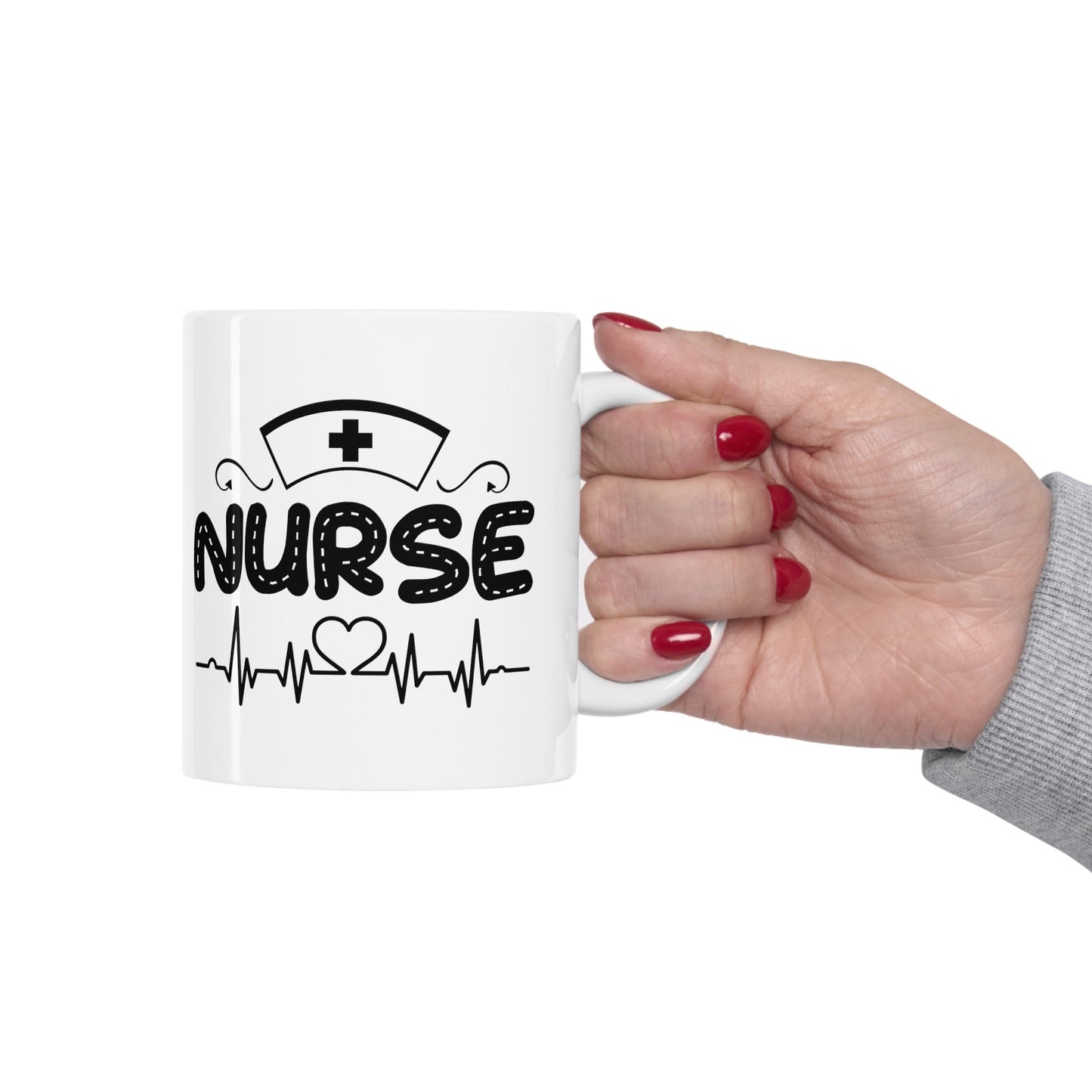 Nurse Hearth Rhythm Nursing Mug, I love nurses Mug, Awesome gift Mug for nurses, gift Mug for a special nurse, Thank you gift Mug for nurses