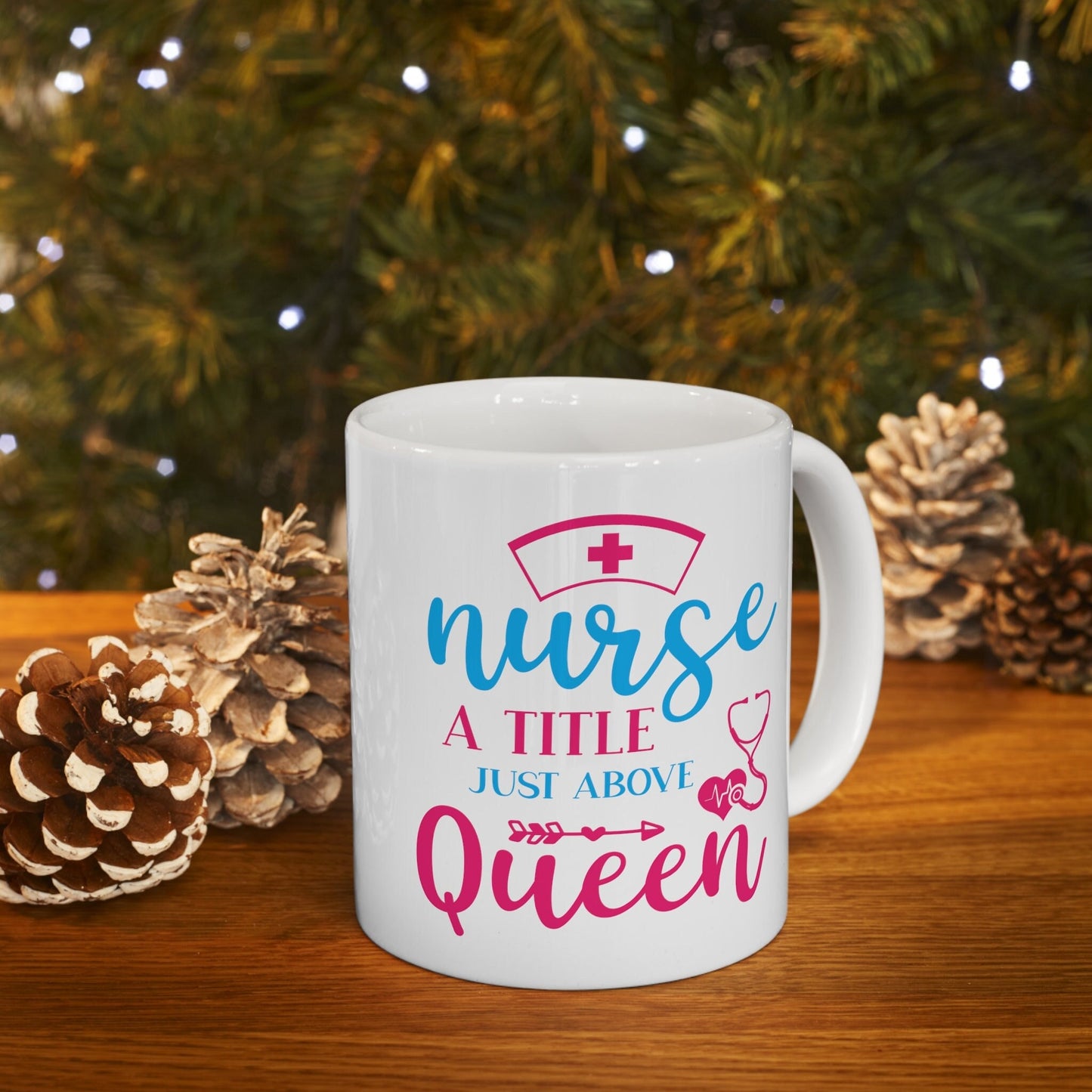 Nurse Title above Queen Nursing Mug, I love nurses Mug, Awesome gift Mug for nurse, gift Mug for special nurse, Thank you gift Mug for nurse