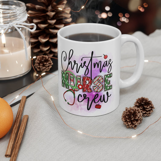 Christmas Nurse Crew Nursing Mug, Perfect Holiday Cheer Coffee Mug, Gift Mug for Christmas Spirit, Cute Christmas mug for Family and friends