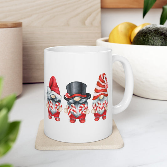 Peppermint Gnomes Christmas Mug, Perfect Holiday Cheer Coffee Mug, Gift Mug for Christmas Spirit, Cute Christmas mug for Family and friends