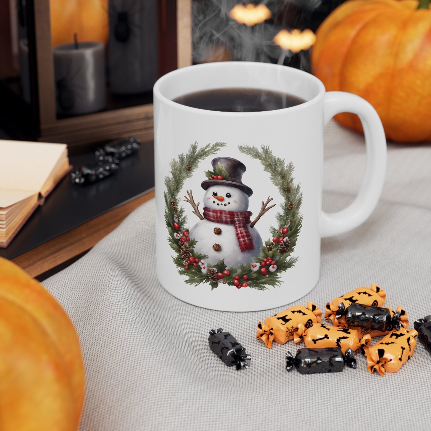 Snowman Reef Christmas Mug, Perfect Holiday Cheer Coffee Mug, Gift Mug for Christmas Spirit, Cute X-Mas mug for Family and friends