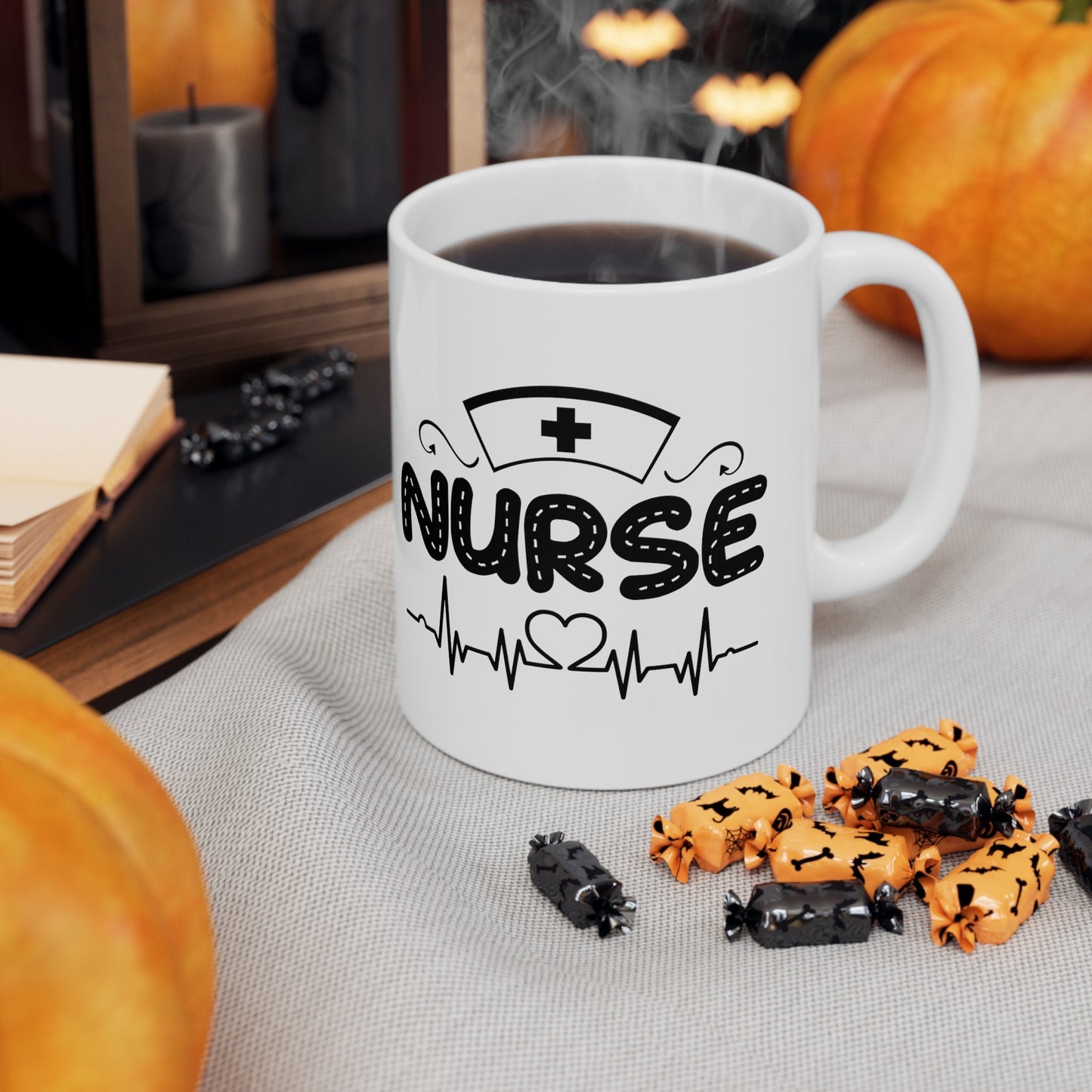 Nurse Hearth Rhythm Nursing Mug, I love nurses Mug, Awesome gift Mug for nurses, gift Mug for a special nurse, Thank you gift Mug for nurses