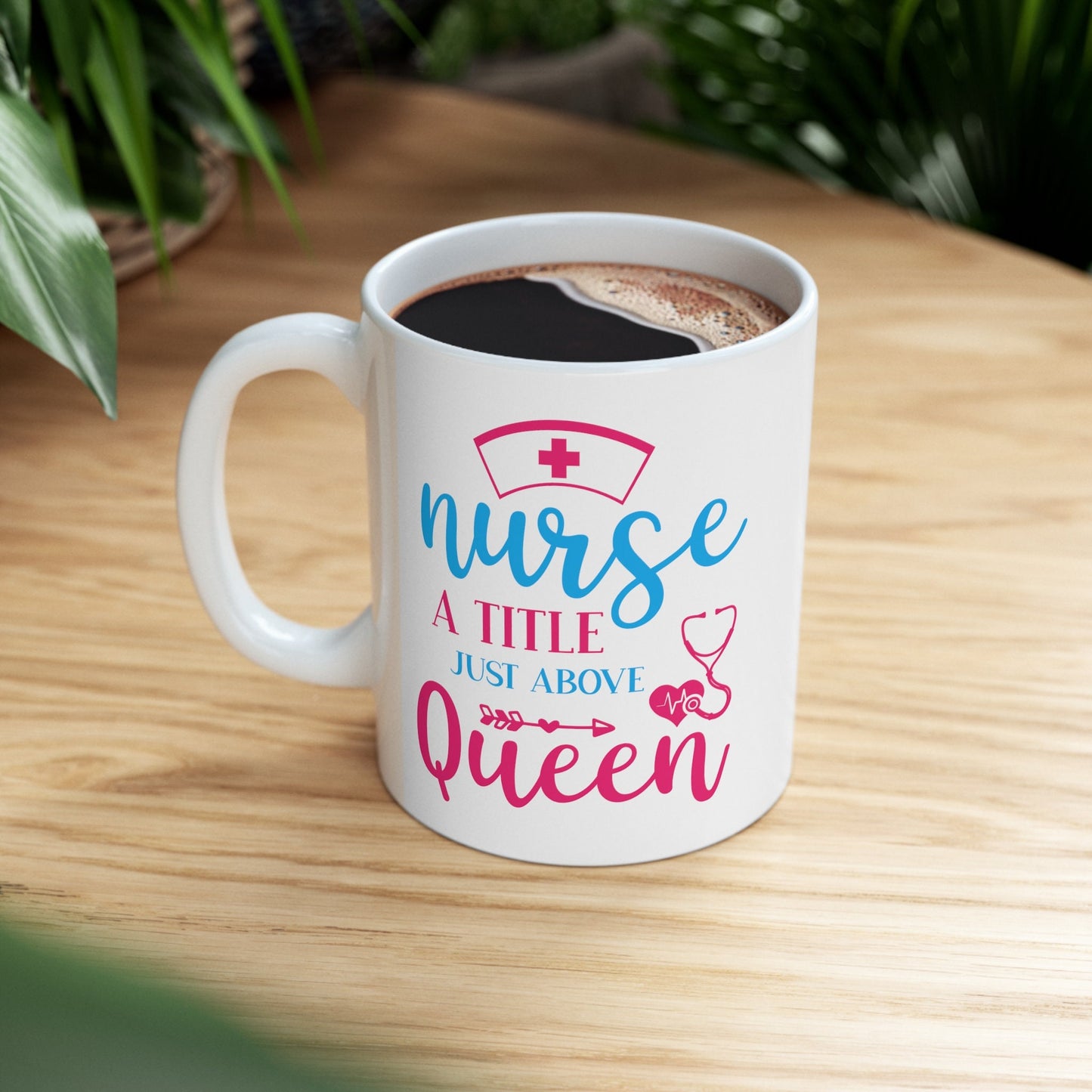 Nurse Title above Queen Nursing Mug, I love nurses Mug, Awesome gift Mug for nurse, gift Mug for special nurse, Thank you gift Mug for nurse