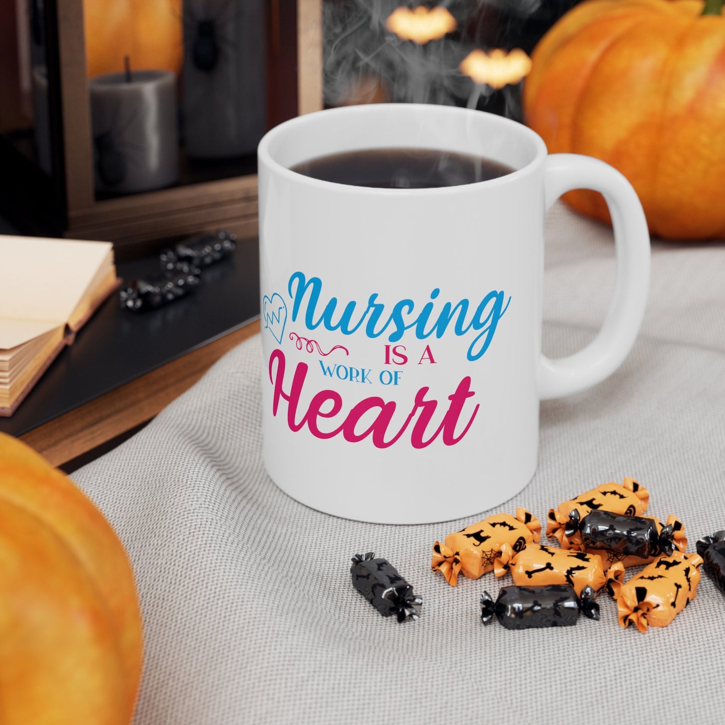 Nursing Work of Heart Nursing Mug, I love nurses Mug, Awesome gift Mug for nurse, gift Mug for special nurse, Thank you gift Mug for nurse