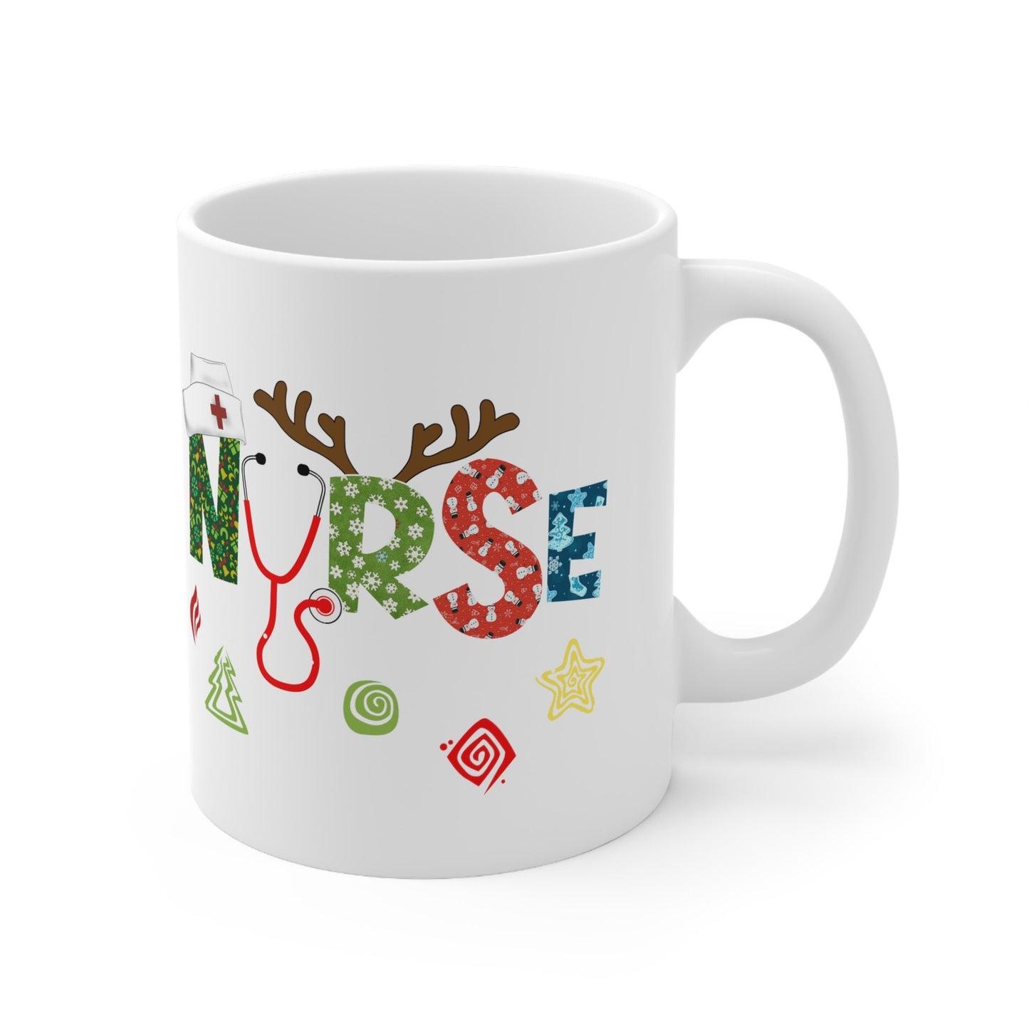 Christmas Nurse Antlers Nursing Mug, I love nurses Mug, Awesome gift Mug for nurse, gift Mug for special nurse, Thank you gift Mug for nurse