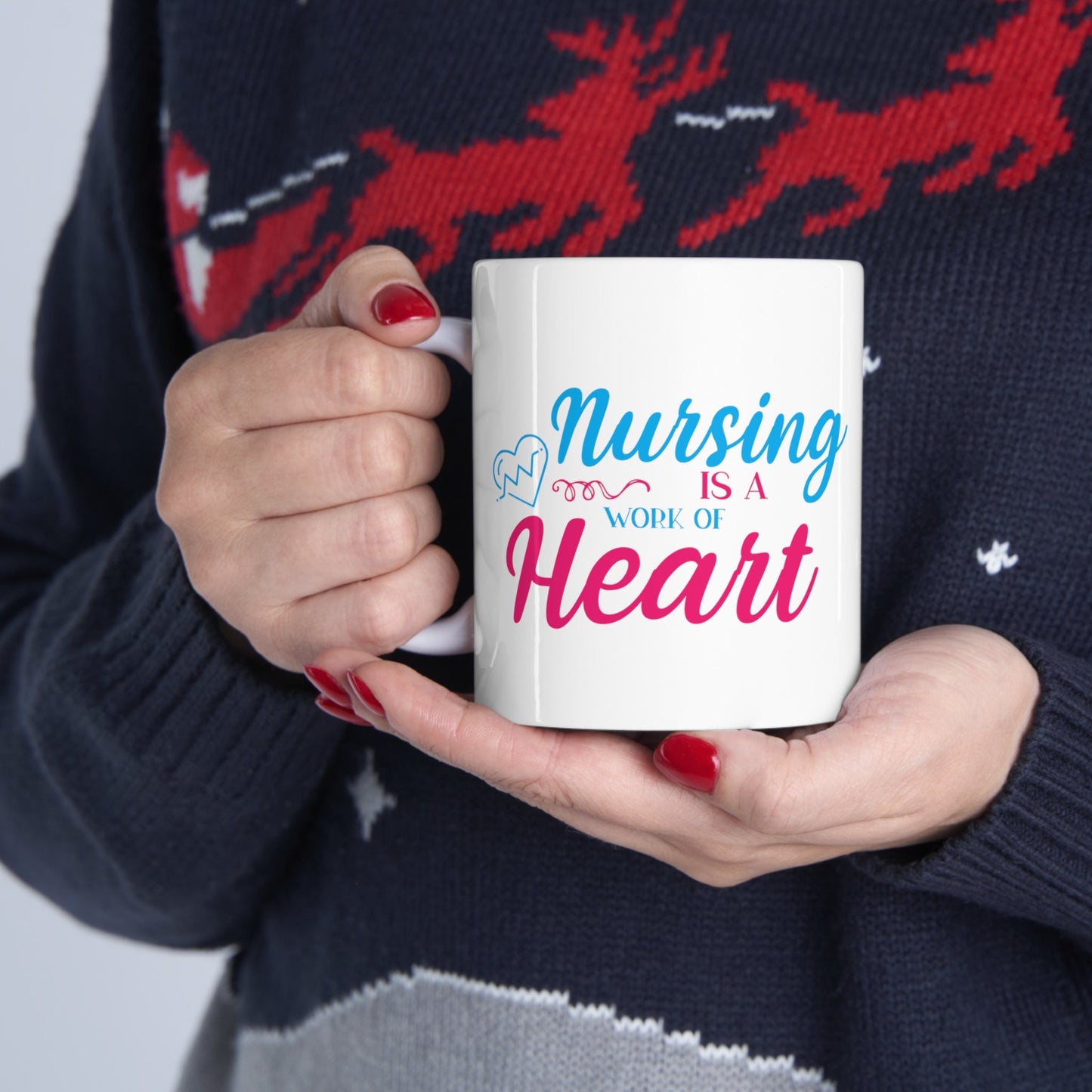 Nursing Work of Heart Nursing Mug, I love nurses Mug, Awesome gift Mug for nurse, gift Mug for special nurse, Thank you gift Mug for nurse