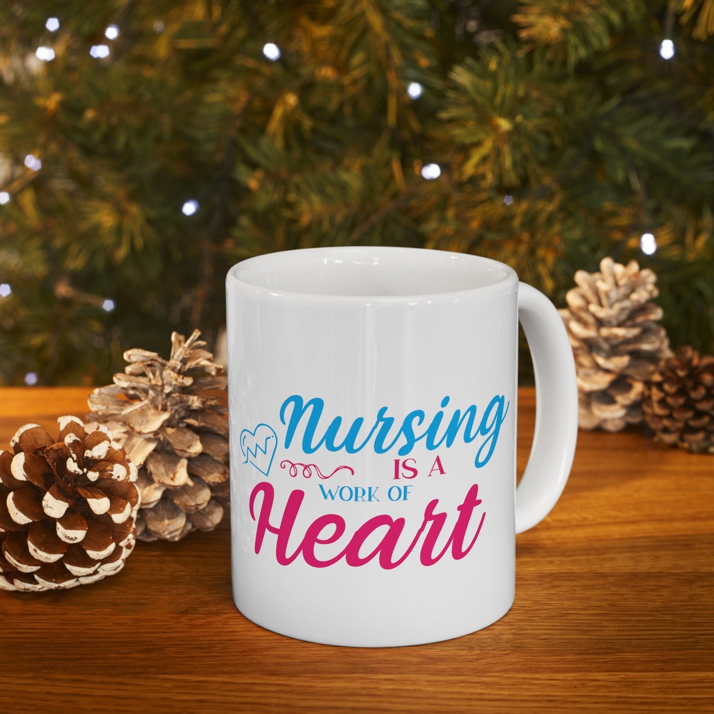 Nursing Work of Heart Nursing Mug, I love nurses Mug, Awesome gift Mug for nurse, gift Mug for special nurse, Thank you gift Mug for nurse