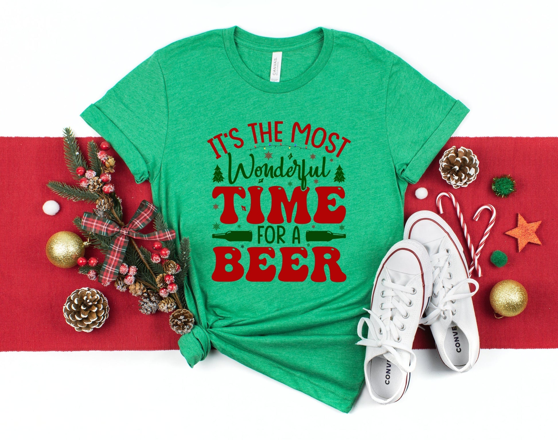 Its the Most Wonderful Time for a Beer Christmas T-Shirt Makes the Perfect Gift for Friends, Family, Coworkers or yourself.  Check Out My Shop for even more Great Designs.
www.scorpiontees.etsy.com