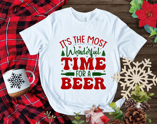 Its the Most Wonderful Time for a Beer Christmas T-Shirt Makes the Perfect Gift for Friends, Family, Coworkers or yourself.  Check Out My Shop for even more Great Designs.
www.scorpiontees.etsy.com