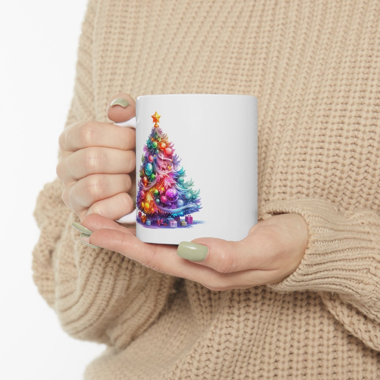 Holiday Tree Christmas Mug, Perfect Holiday Cheer Coffee Mug, Gift Mug for Christmas Spirit, Cute Christmas mugs for Family and friends