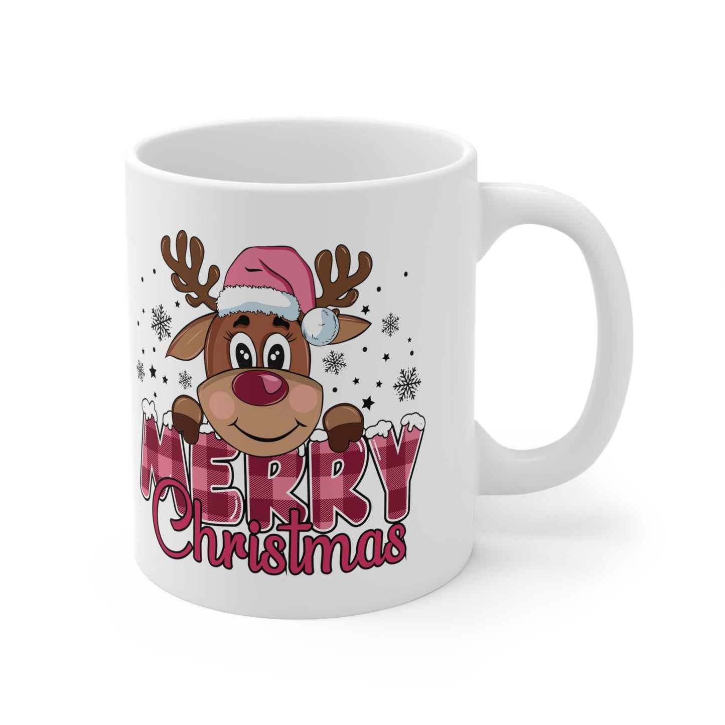 Reindeer Merry Christmas Mug, Perfect Holiday Cheer Coffee Mug, Gift Mug for Christmas Spirit, Cute Christmas mug for Family and friends