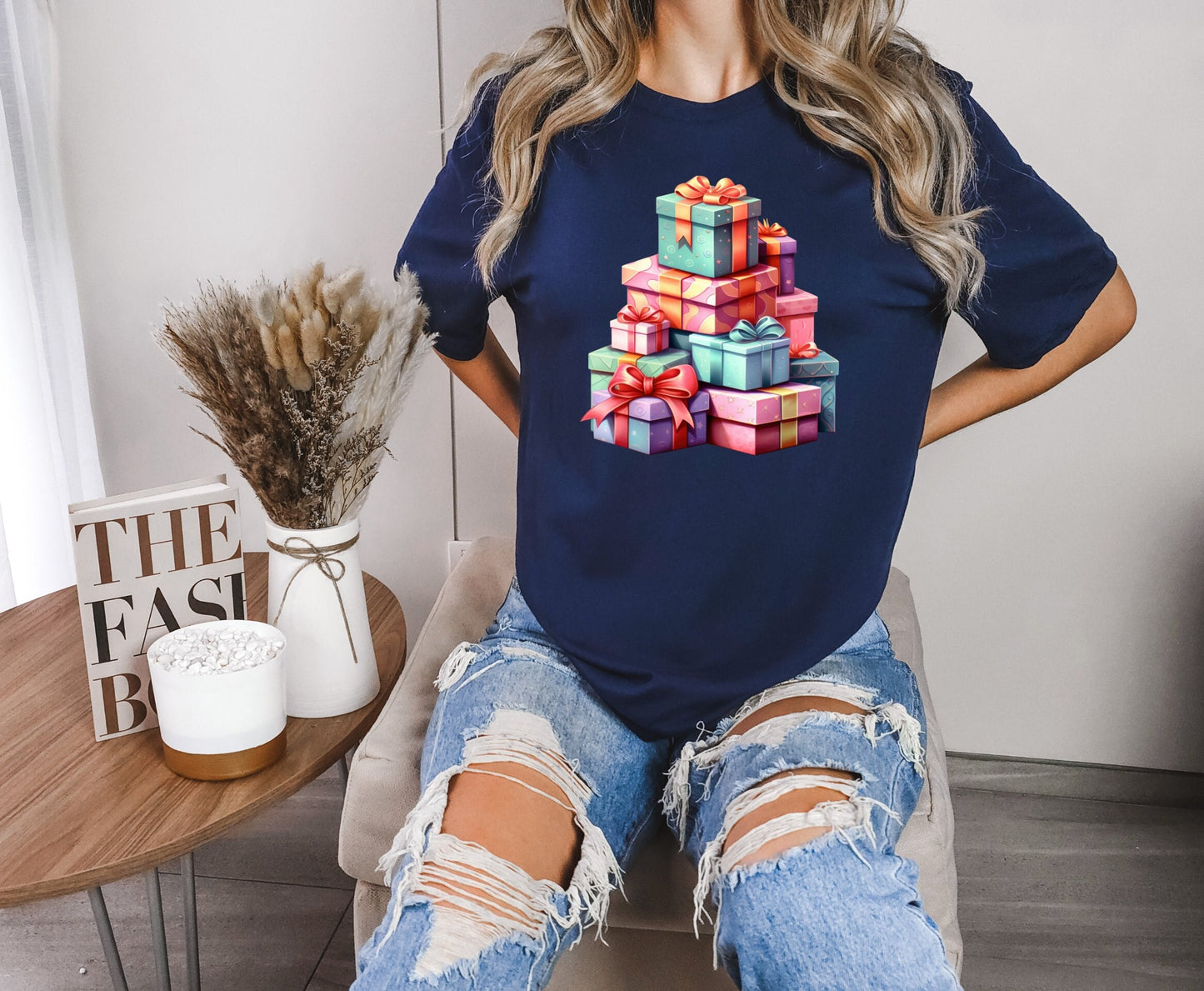 The Tower of Presents Christmas Shirt Makes the Perfect Gift for Friends, Family, Coworkers or yourself.  Check Out My Shop for even more Great Designs. www.scorpiontees.etsy.com