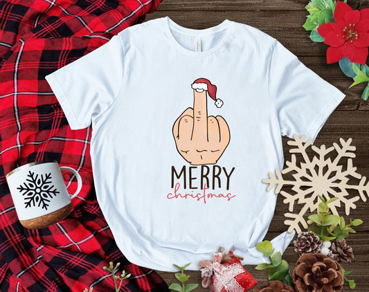 The Christmas Middle Finger Shirt Makes the Perfect Gift for Friends, Family, Coworkers or yourself.  Check Out My Shop for even more Great Designs.
www.scorpiontees.etsy.com