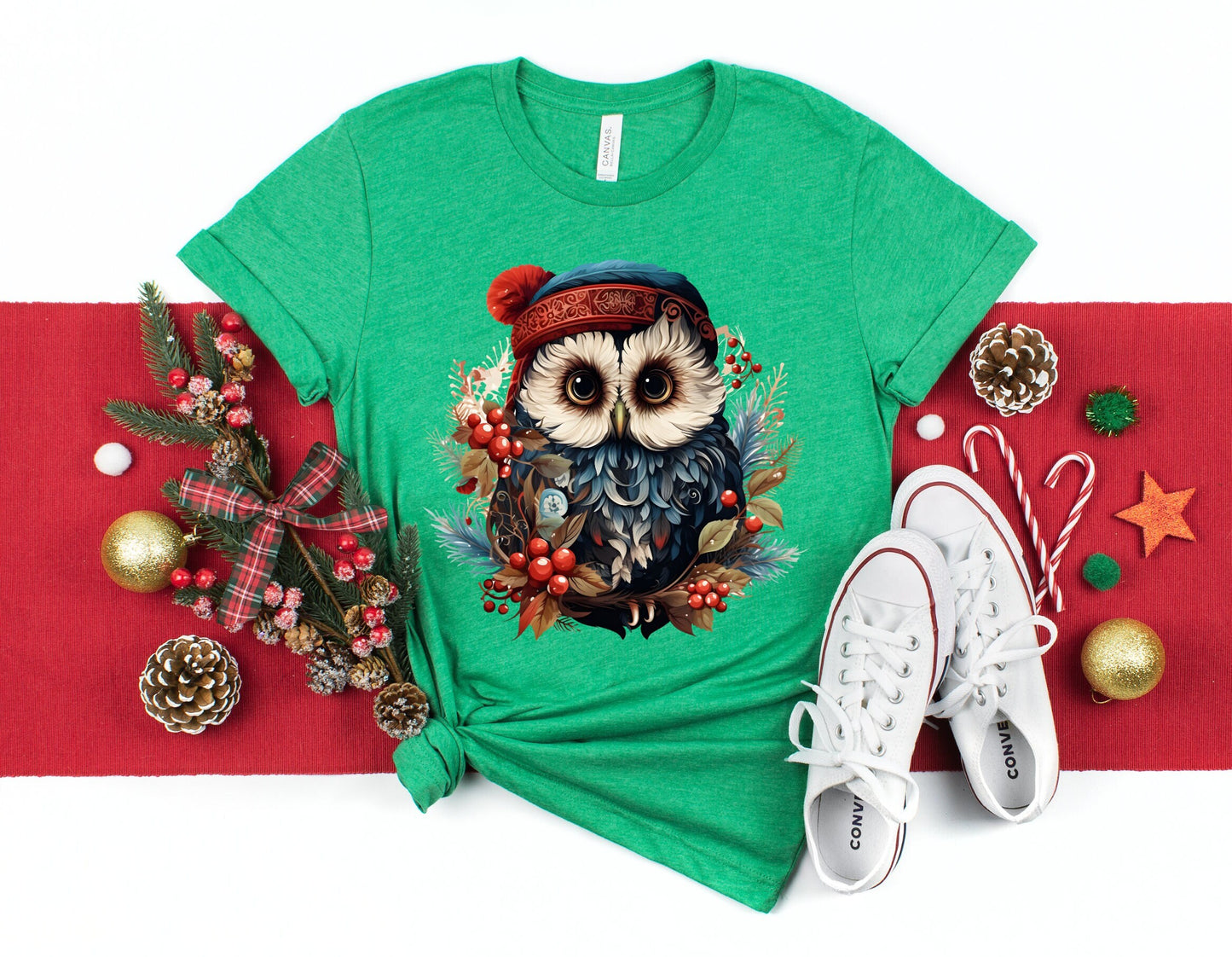 The Christmas bundled Owl Christmas T-Shirt Makes the Perfect Gift for Friends, Family, Coworkers or yourself.  Check Out My Shop for even more Great Designs.
www.scorpiontees.etsy.com